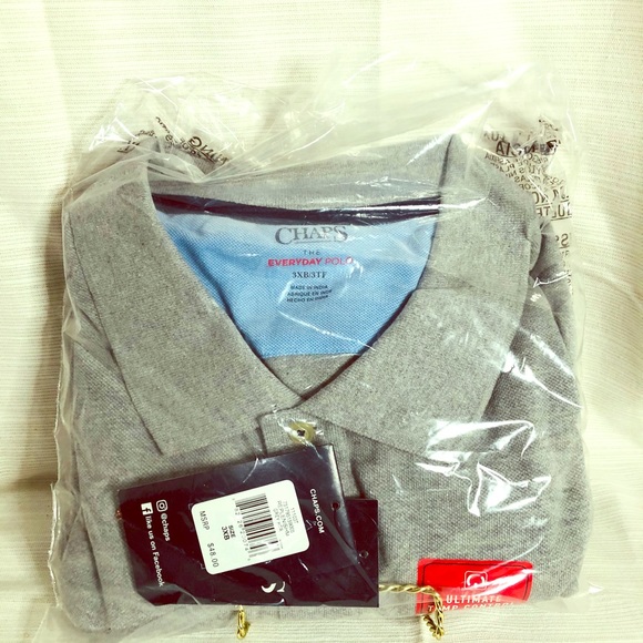 Chaps - The Everyday Polo - Heather Grey 3X Shirt - Picture 2 of 2